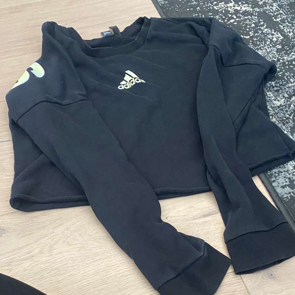 Adidas Black Cropped Pullover